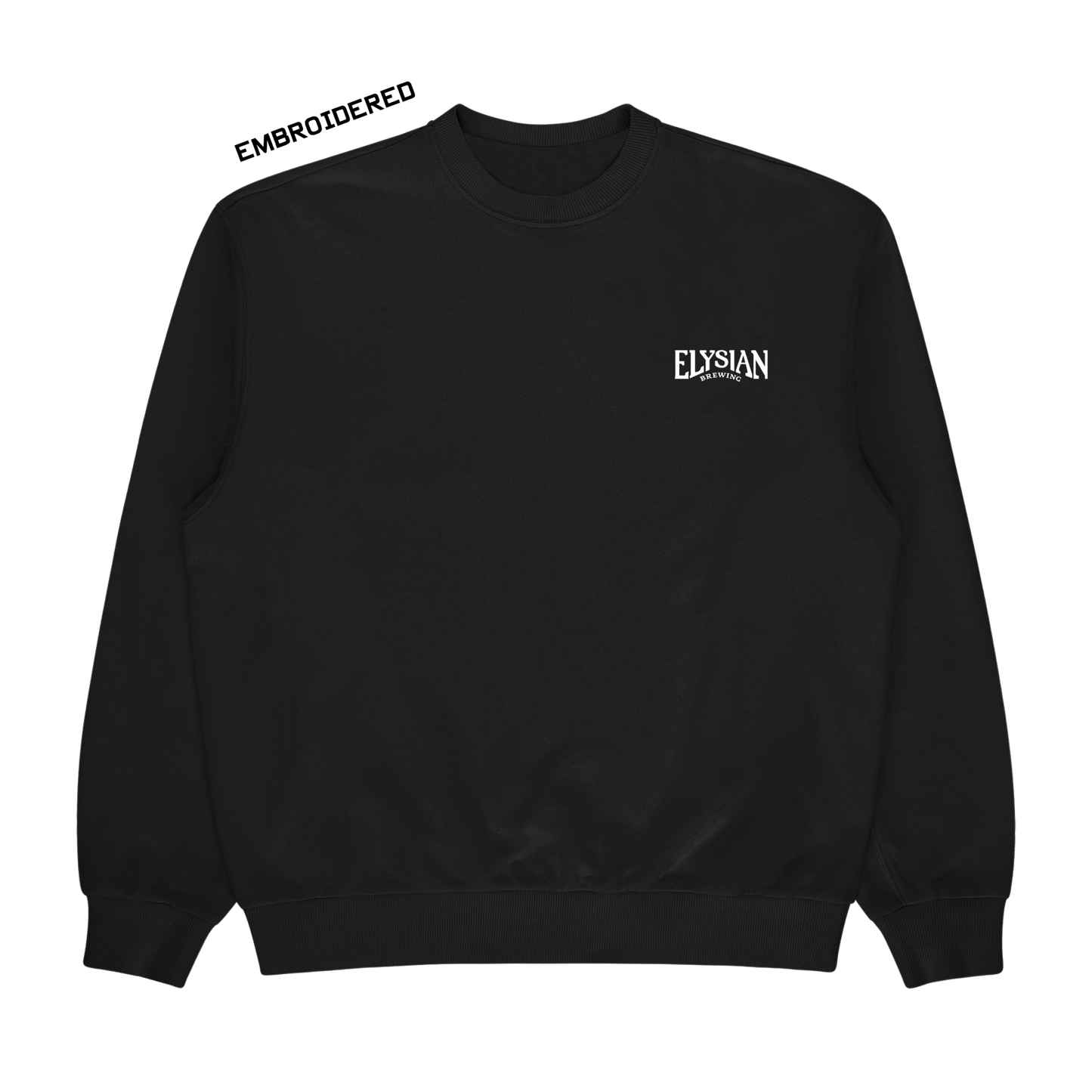Elysian "Staple" Black Embroidered Crewneck - Elysian Brewing Company
