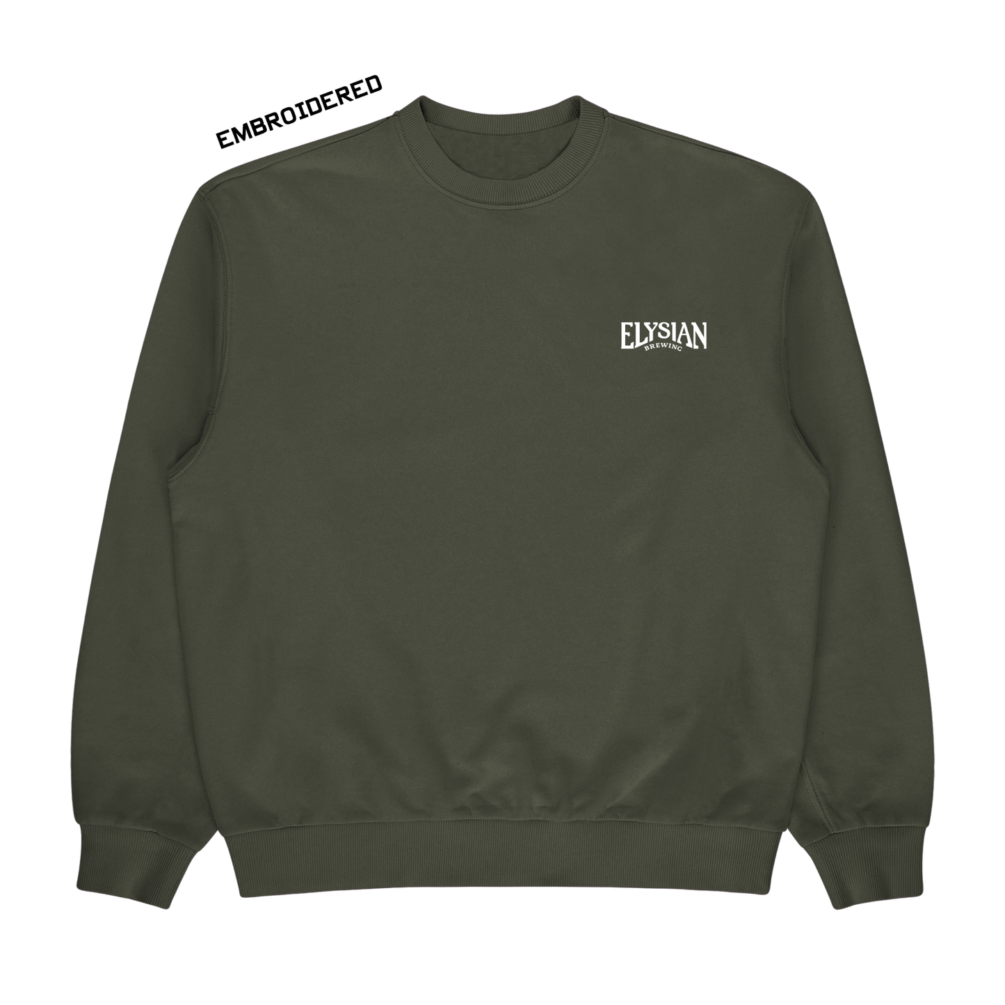 Elysian "Staple" Cypress Embroidered Crewneck - Elysian Brewing Company