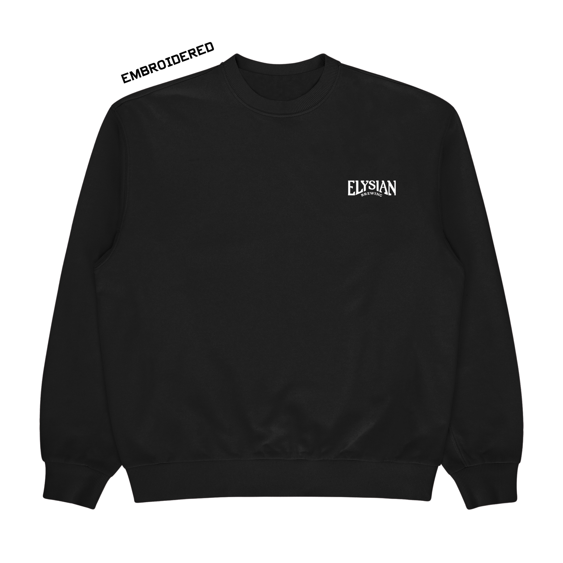 Elysian "Staple" Black Embroidered Crewneck - Elysian Brewing Company