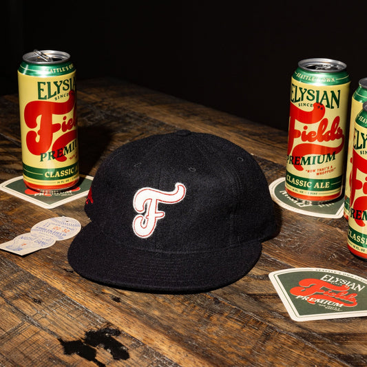 Elysian X Ebbets "Fields Premium" Vintage Inspired Ballcap - Black - Elysian Brewing Company